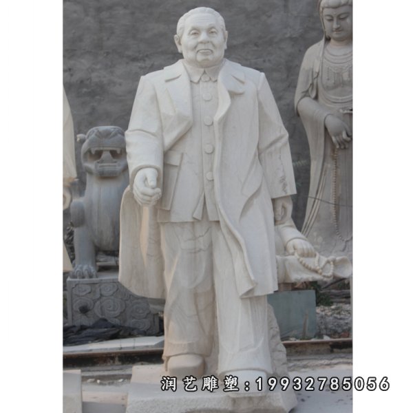 邓小平石雕，汉白玉邓小平雕塑 (1)