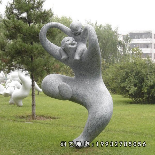 家庭石雕，公园家庭景观石雕 (2)
