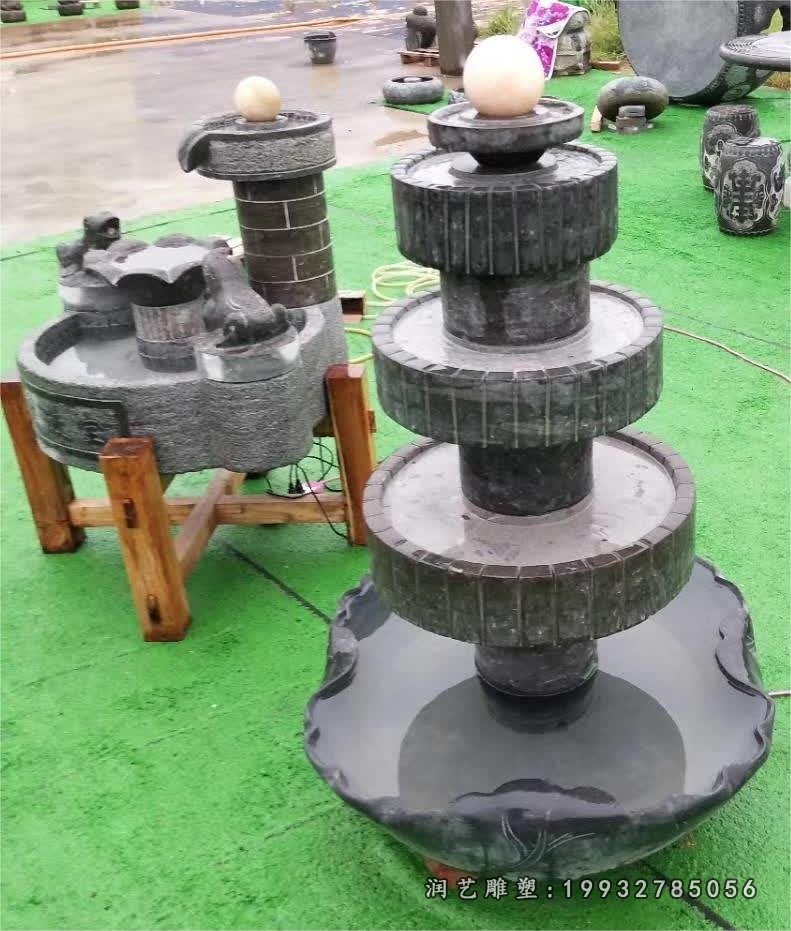 商业街流水盆石雕 (4)