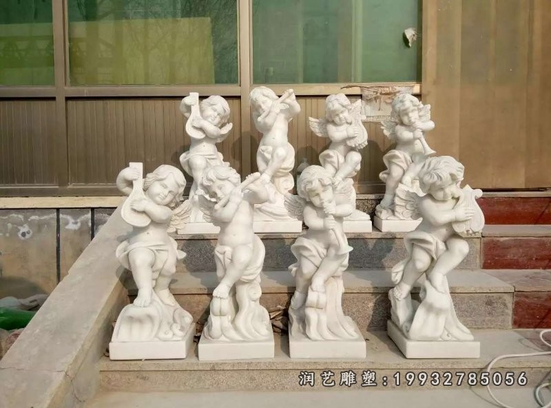 户外天使儿童石雕