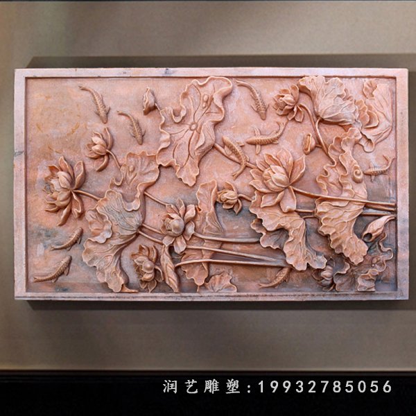 连年有余壁画浮雕,企业壁画浮雕