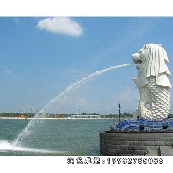 鱼尾狮石雕
