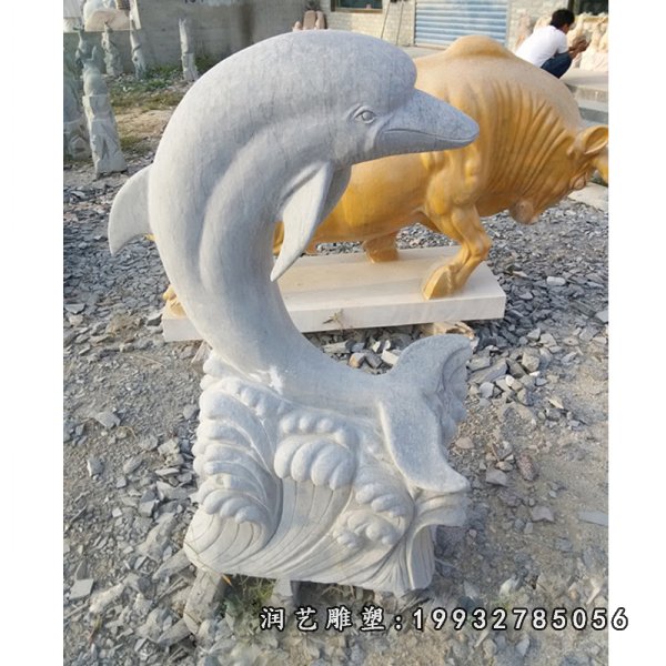 海豚动物石雕 (13)