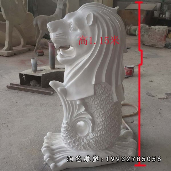 鱼尾狮石雕 (19)