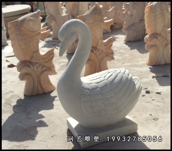 天鹅动物石雕 (19)
