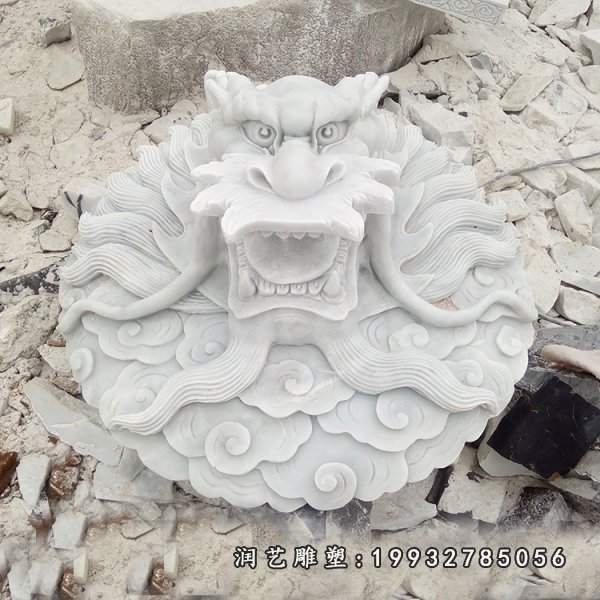 喷水龙头石浮雕 汉白玉浮雕龙 (2)