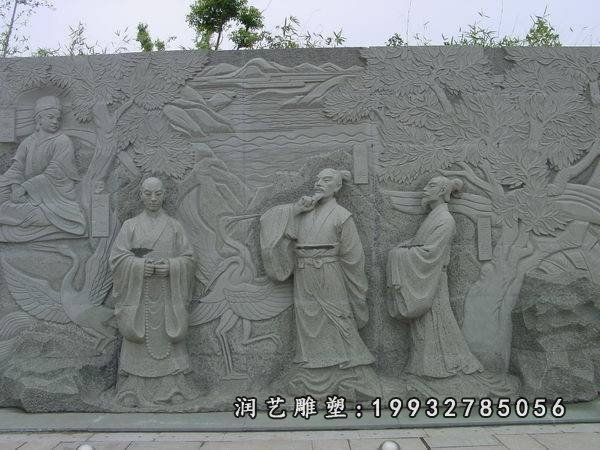 古人浮雕,广场人物石浮雕