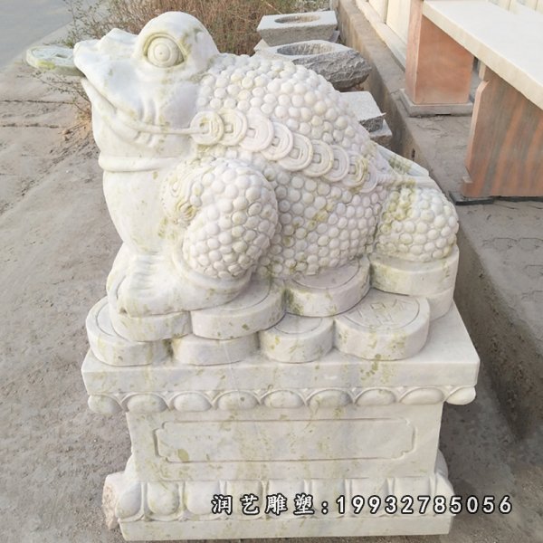 大理石招财金蟾,广场动物石雕