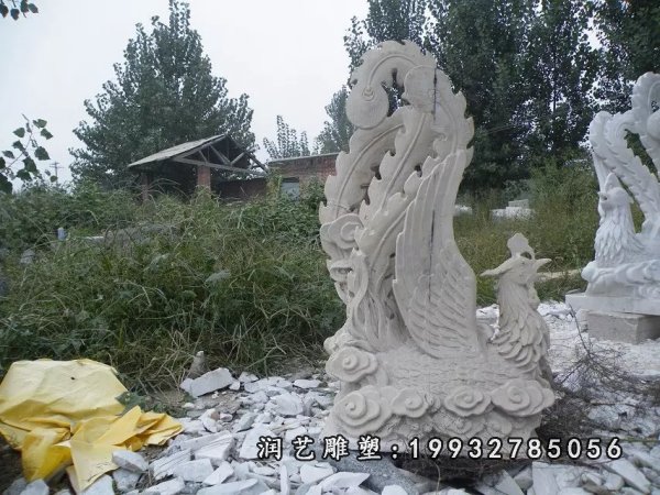 凤凰石雕,公园凤凰神兽石雕 (2)