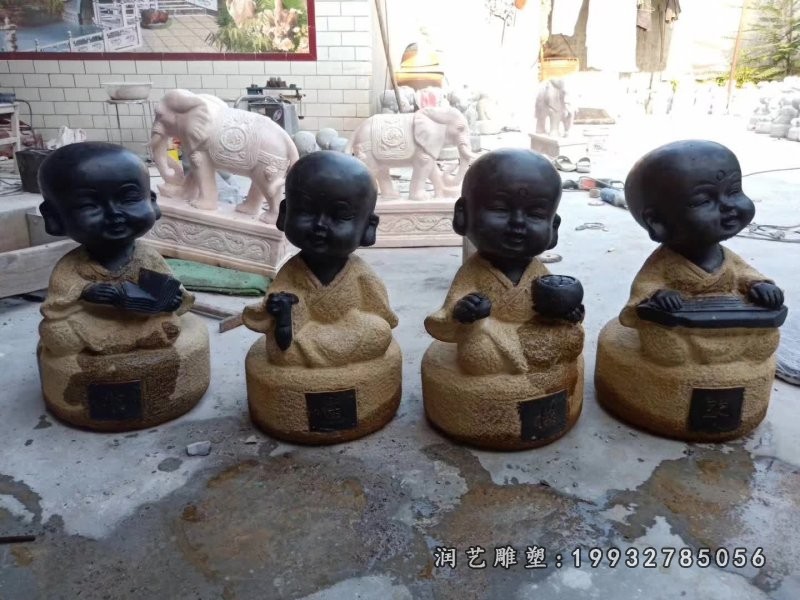 酒店石雕小和尚 (11)