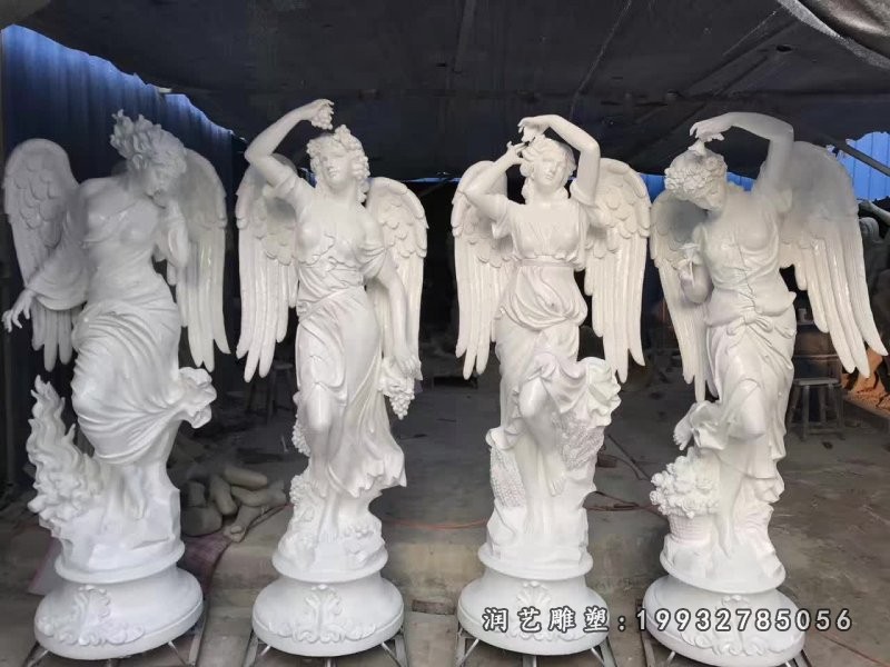 广场天使人物石雕