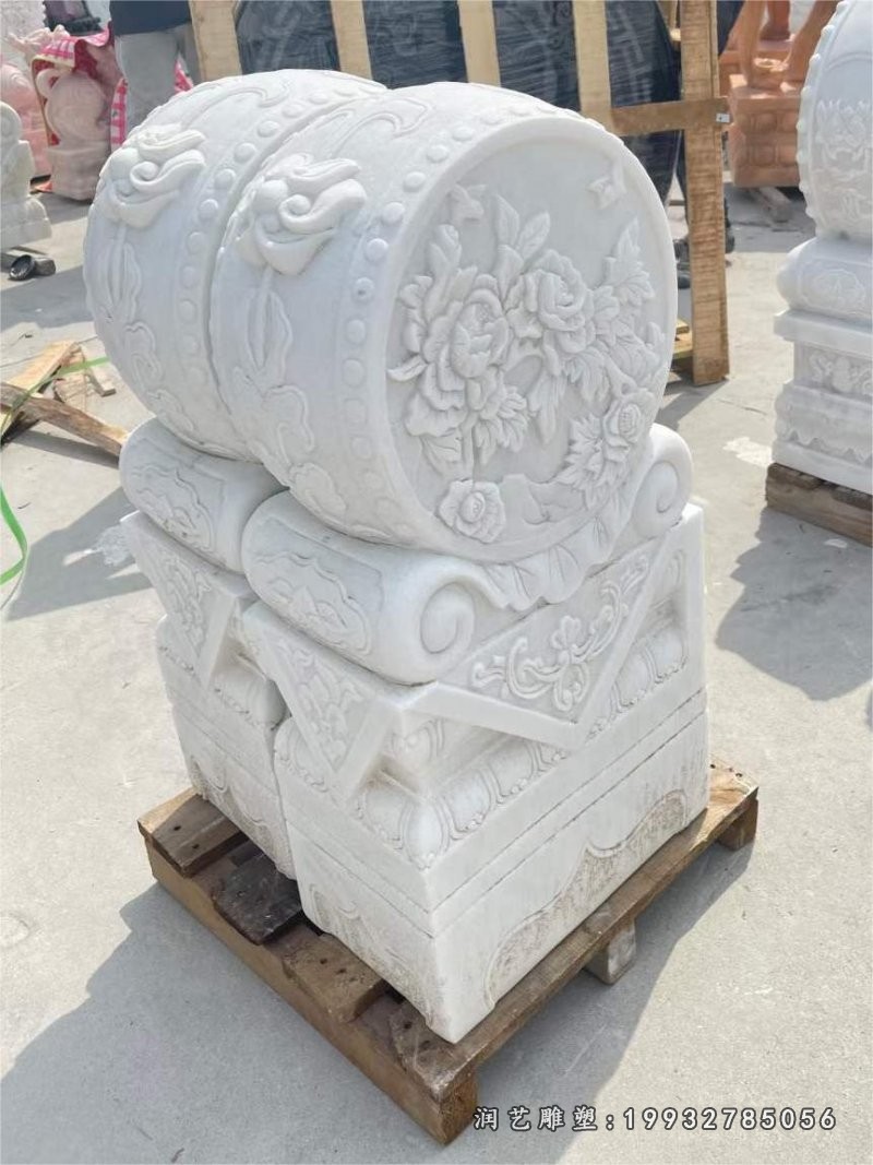 景区汉白玉抱鼓石,门墩石雕 (15)