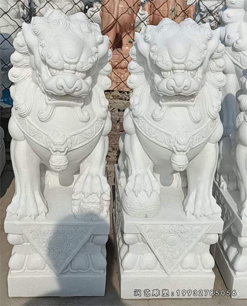 汉白玉石雕狮子 (21)