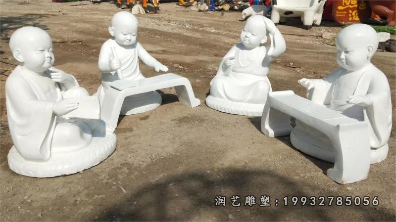 商场小和尚石雕 (2)