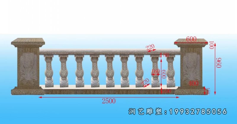 广场石雕栏杆雕塑 (1)