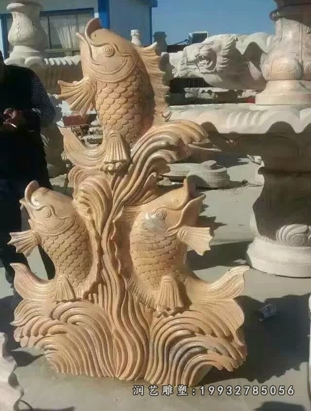 小区鱼石雕 (3)