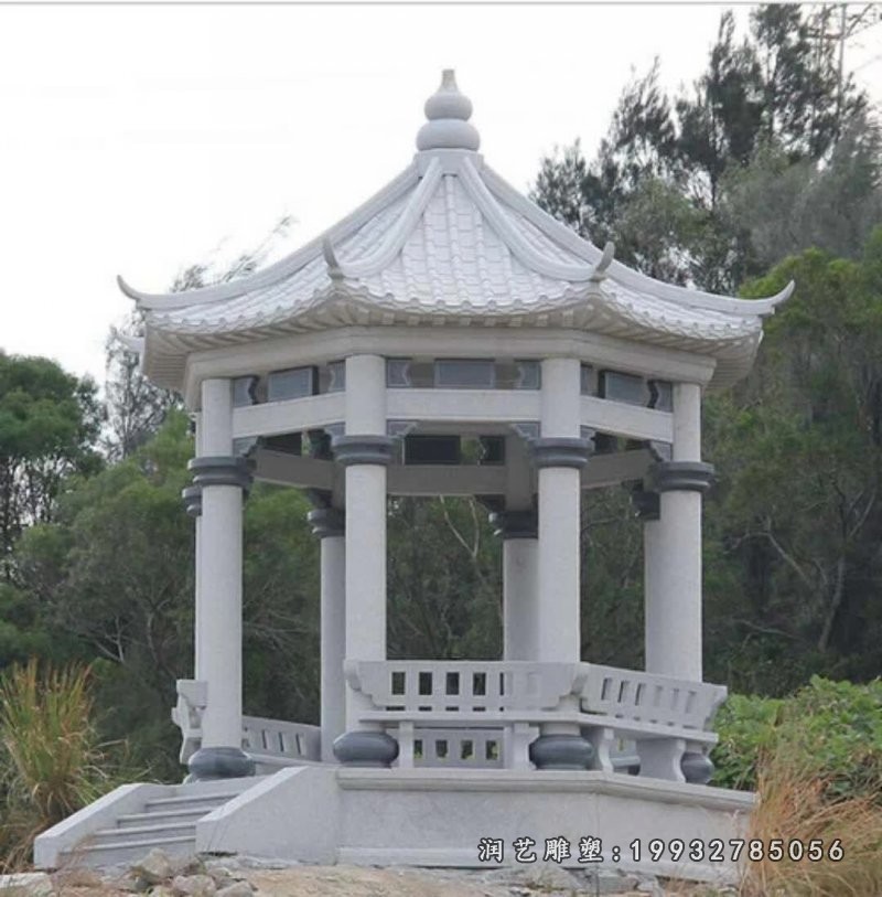 商场凉亭石雕 (2)