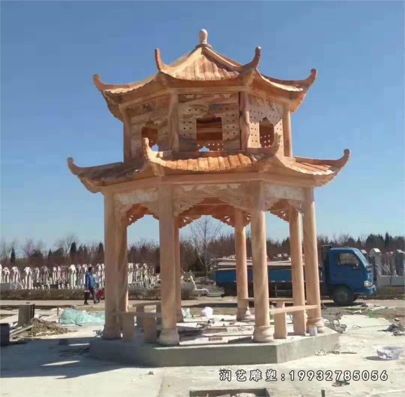 凉亭景观草坪石雕 (3)