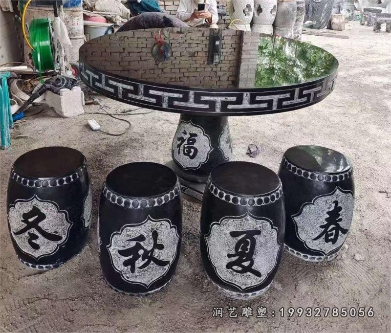 商场石雕桌椅凳 (8)
