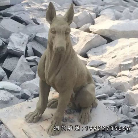 大理石庭院狗雕塑