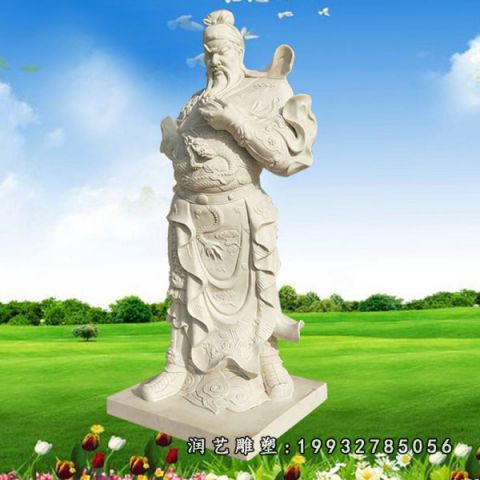大理石关公人物雕塑