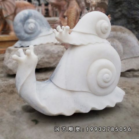 大理石母子蜗牛雕塑