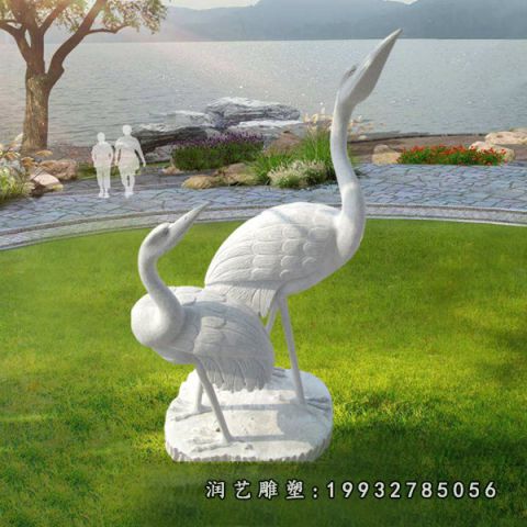 大理石仙鹤雕塑