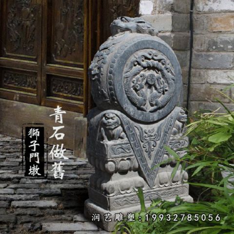 大理石门墩雕塑