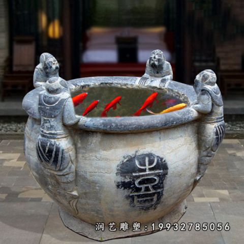 大理石鱼缸雕塑