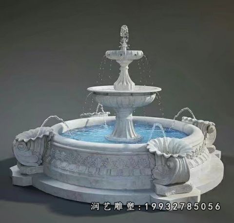 大理石公园喷泉雕塑