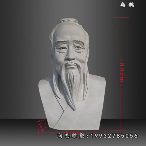 大理石扁鹊胸像雕塑