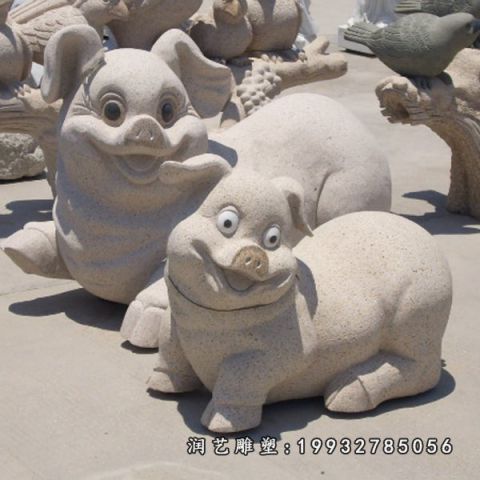 大理石猪公园雕塑