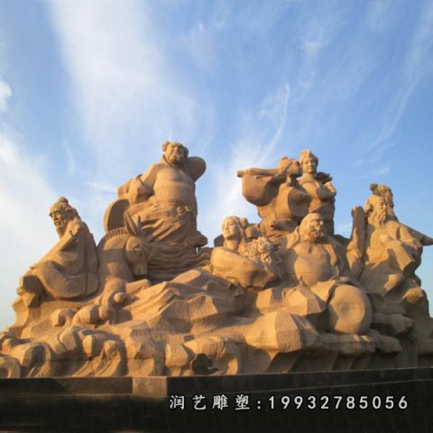 公园大理石八仙人物雕塑