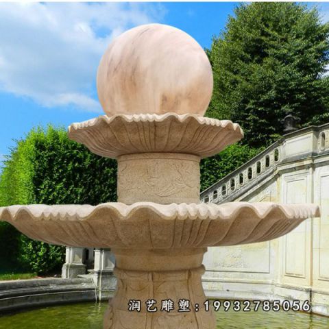 晚霞红风水球石雕