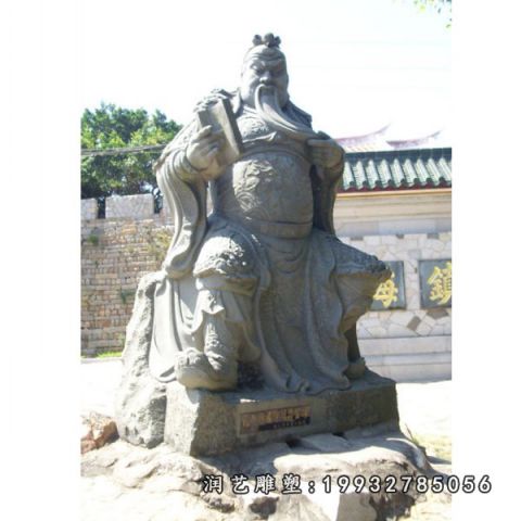 古代关公大理石雕塑
