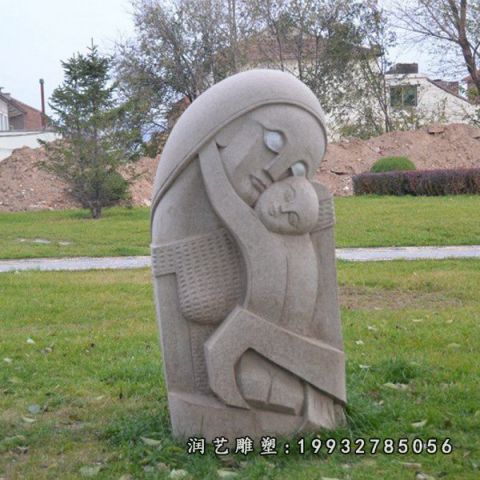 大理石园林母子雕塑