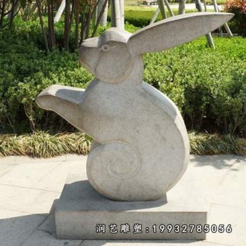 大理石兔子公园雕塑