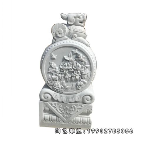 大理石貔貅门墩雕塑