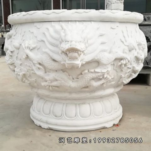 汉白玉花盆石雕