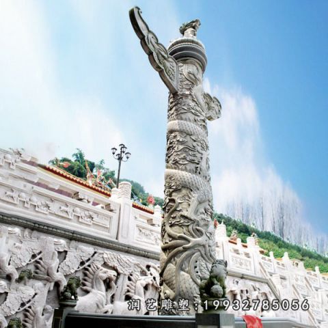 大理石龙柱雕塑