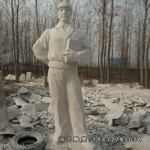 公园大理石工人雕塑