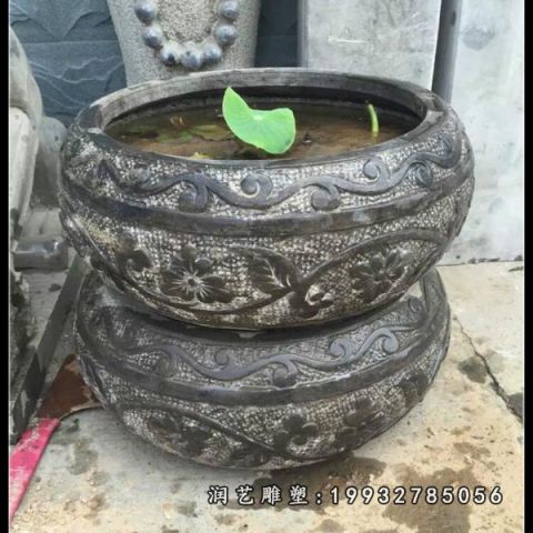 大理石花盆公园雕塑