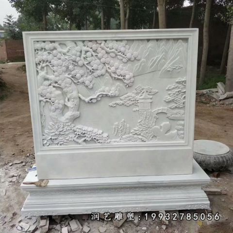 汉白玉庭院影壁石雕