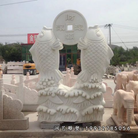 大理石园林鱼雕塑