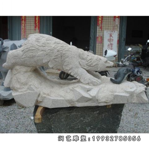 大理石北极熊雕塑