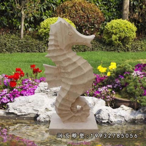 公园大理石海马雕塑
