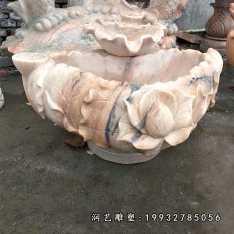 晚霞红流水盆石雕