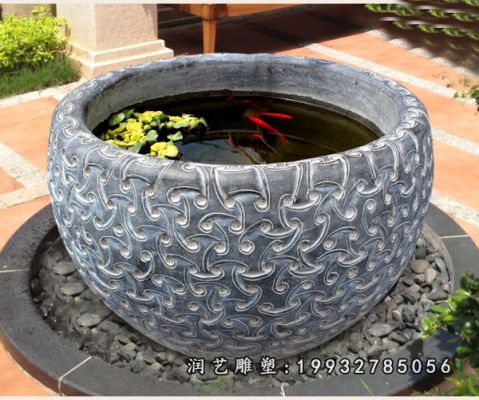 公园大理石鱼缸雕塑