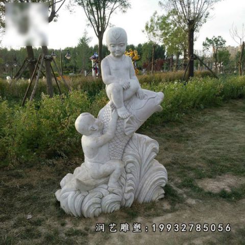 大理石园林儿童雕塑