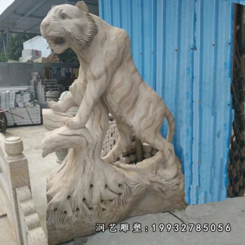 大理石园林老虎雕塑